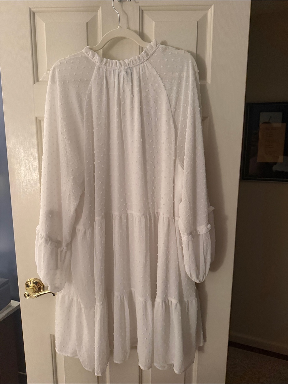 CeCe White Swiss Dot Mini Dress - Picture 3 of 3